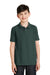 Port Authority Y500 Youth Silk Touch Wrinkle Resistant Short Sleeve Polo Shirt Dark Green Front