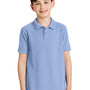 Port Authority Youth Silk Touch Wrinkle Resistant Short Sleeve Polo Shirt - Light Blue