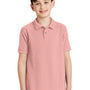 Port Authority Youth Silk Touch Wrinkle Resistant Short Sleeve Polo Shirt - Light Pink