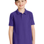 Port Authority Youth Silk Touch Wrinkle Resistant Short Sleeve Polo Shirt - Purple
