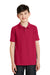 Port Authority Y500 Youth Silk Touch Wrinkle Resistant Short Sleeve Polo Shirt Red Front
