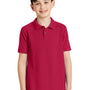 Port Authority Youth Silk Touch Wrinkle Resistant Short Sleeve Polo Shirt - Red