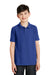 Port Authority Y500 Youth Silk Touch Wrinkle Resistant Short Sleeve Polo Shirt Royal Blue Front