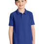 Port Authority Youth Silk Touch Wrinkle Resistant Short Sleeve Polo Shirt - Royal Blue