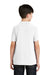 Port Authority Y500 Youth Silk Touch Wrinkle Resistant Short Sleeve Polo Shirt White Back
