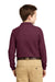 Port Authority Y500LS Youth Silk Touch Wrinkle Resistant Long Sleeve Polo Shirt Burgundy Back