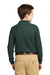 Port Authority Y500LS Youth Silk Touch Wrinkle Resistant Long Sleeve Polo Shirt Dark Green Back