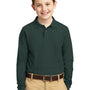Port Authority Youth Silk Touch Wrinkle Resistant Long Sleeve Polo Shirt - Dark Green