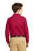 Port Authority Y500LS Youth Silk Touch Wrinkle Resistant Long Sleeve Polo Shirt Red Back