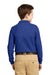 Port Authority Y500LS Youth Silk Touch Wrinkle Resistant Long Sleeve Polo Shirt Royal Blue Back