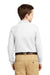 Port Authority Y500LS Youth Silk Touch Wrinkle Resistant Long Sleeve Polo Shirt White Back