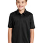 Port Authority Youth Silk Touch Performance Moisture Wicking Short Sleeve Polo Shirt - Black