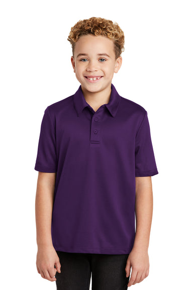 Port Authority Y540 Youth Silk Touch Performance Moisture Wicking Short Sleeve Polo Shirt Purple Front