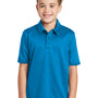 Port Authority Youth Silk Touch Performance Moisture Wicking Short Sleeve Polo Shirt - Brilliant Blue