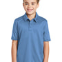 Port Authority Youth Silk Touch Performance Moisture Wicking Short Sleeve Polo Shirt - Carolina Blue