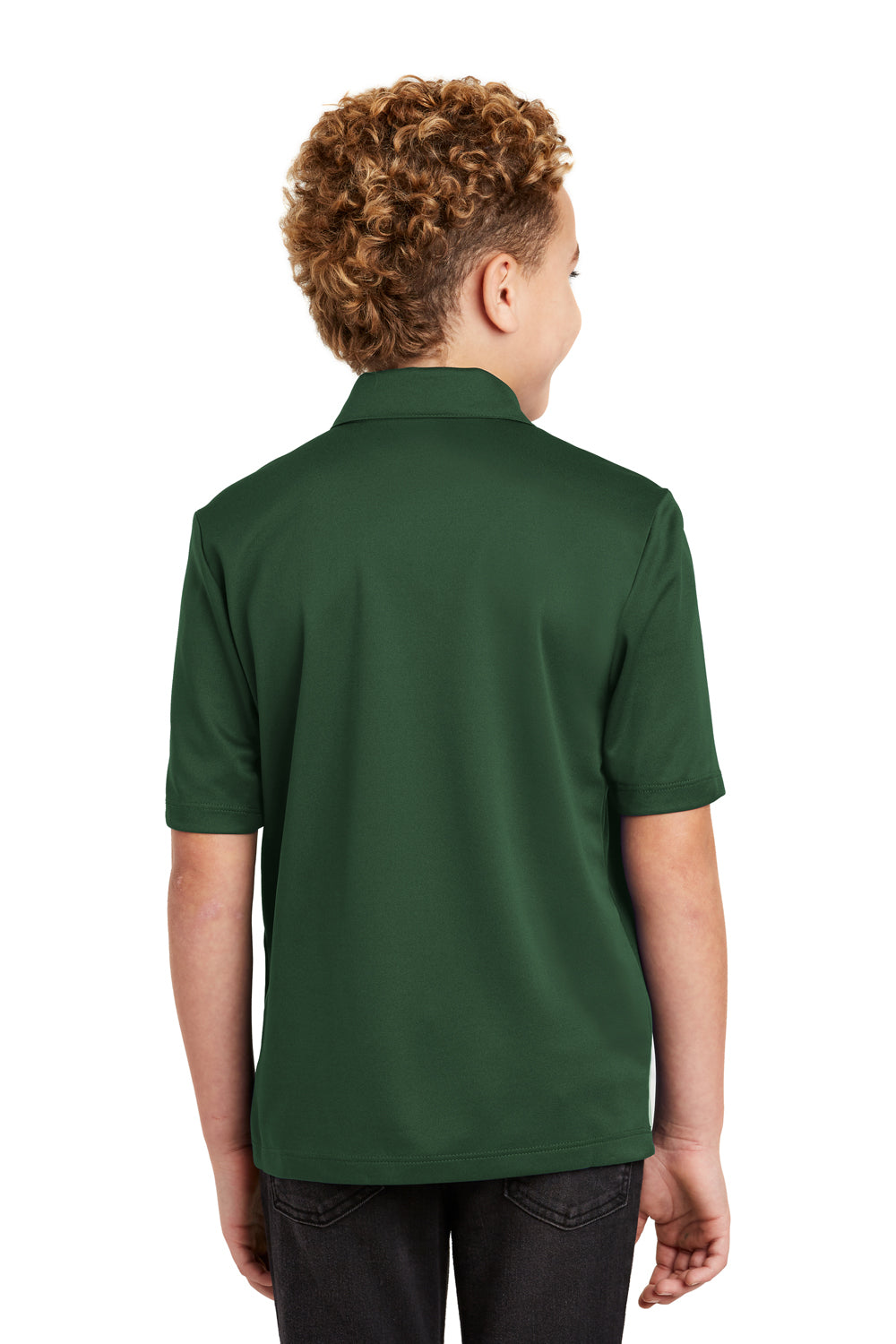 Port Authority Y540 Youth Silk Touch Performance Moisture Wicking Short Sleeve Polo Shirt Forest Green Back