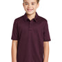 Port Authority Youth Silk Touch Performance Moisture Wicking Short Sleeve Polo Shirt - Maroon
