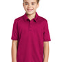 Port Authority Youth Silk Touch Performance Moisture Wicking Short Sleeve Polo Shirt - Raspberry Pink - Closeout