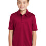 Port Authority Youth Silk Touch Performance Moisture Wicking Short Sleeve Polo Shirt - Red