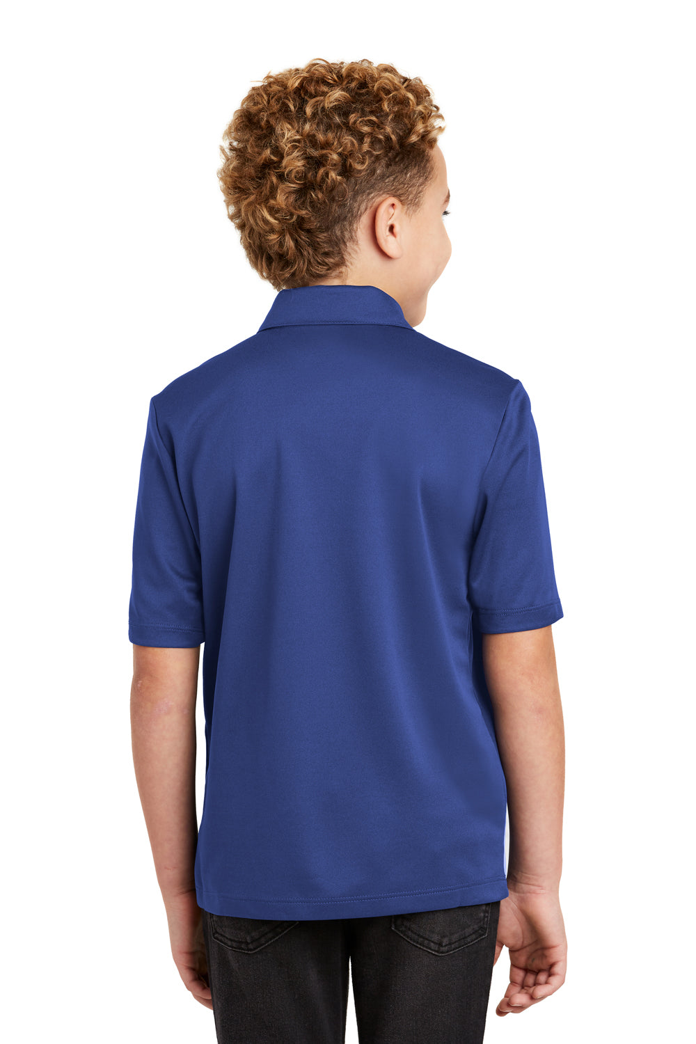 Port Authority Y540 Youth Silk Touch Performance Moisture Wicking Short Sleeve Polo Shirt Royal Blue Back