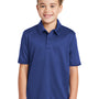 Port Authority Youth Silk Touch Performance Moisture Wicking Short Sleeve Polo Shirt - Royal Blue