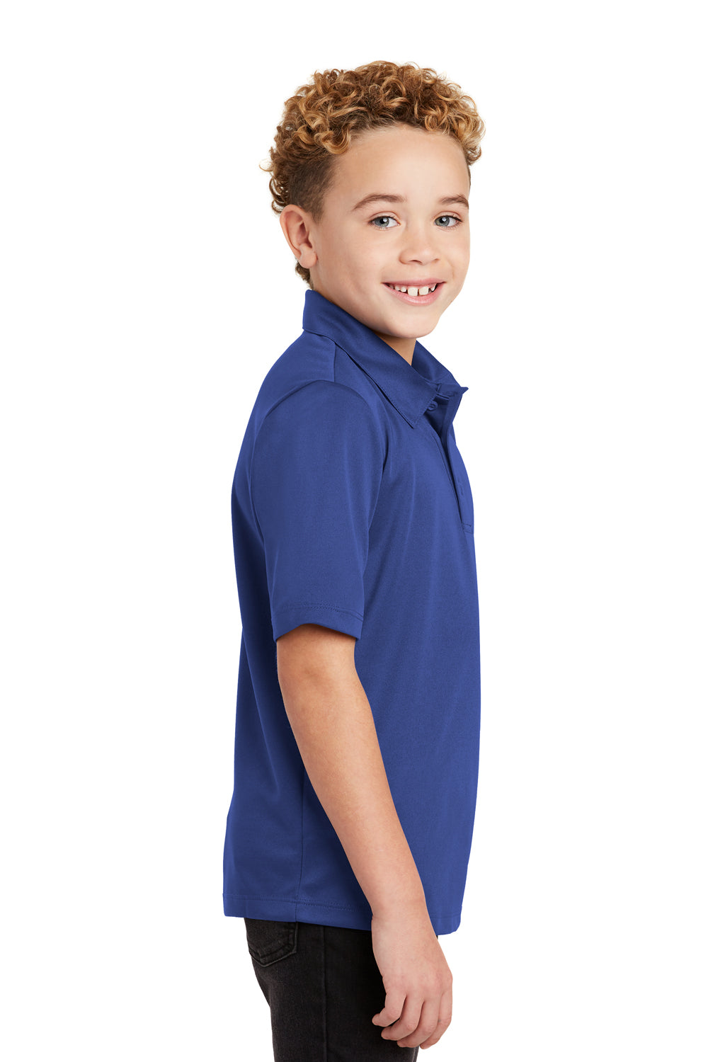 Port Authority Y540 Youth Silk Touch Performance Moisture Wicking Short Sleeve Polo Shirt Royal Blue Side