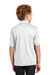 Port Authority Y540 Youth Silk Touch Performance Moisture Wicking Short Sleeve Polo Shirt White Back