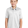 Port Authority Youth Silk Touch Performance Moisture Wicking Short Sleeve Polo Shirt - White