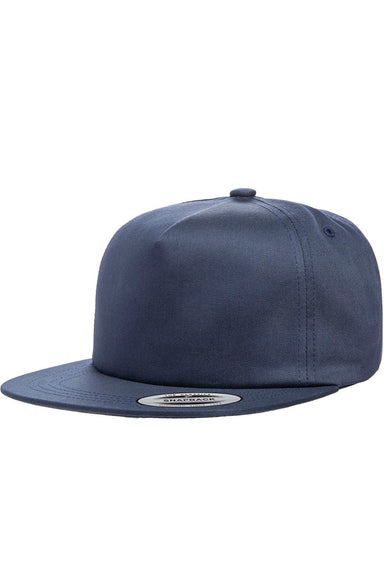 Yupoong Y6502 Mens Adjustable Hat Navy Blue Front