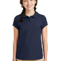 Port Authority Youth Silk Touch Wrinkle Resistant Short Sleeve Polo Shirt - Navy Blue