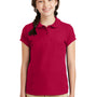 Port Authority Youth Silk Touch Wrinkle Resistant Short Sleeve Polo Shirt - Red