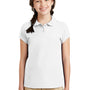 Port Authority Youth Silk Touch Wrinkle Resistant Short Sleeve Polo Shirt - White