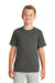 New Era YNEA200 Youth Series Performance Jersey Moisture Wicking Short Sleeve Crewneck T-Shirt Graphite Grey Front
