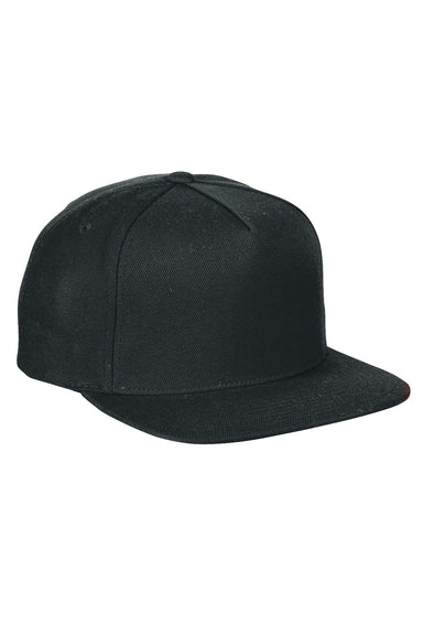 Yupoong YP5089 Mens Adjustable Hat Black Front