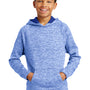 Sport-Tek Youth Electric Heather Moisture Wicking Fleece Hooded Sweatshirt Hoodie - True Royal Blue Electric