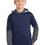 Sport-Tek Youth Sport-Wick Mineral Freeze Moisture Wicking Fleece Hooded Sweatshirt Hoodie - True Navy Blue