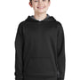 Sport-Tek Youth Sport-Wick Moisture Wicking Fleece Hooded Sweatshirt Hoodie - Black/Dark Smoke Grey