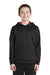 Sport-Tek YST235 Youth Sport-Wick Moisture Wicking Fleece Hooded Sweatshirt Hoodie Black/Red Front