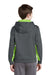 Sport-Tek YST235 Youth Sport-Wick Moisture Wicking Fleece Hooded Sweatshirt Hoodie Dark Grey/Lime Green Back