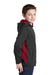 Sport-Tek YST239 Youth Sport-Wick CamoHex Moisture Wicking Fleece Hooded Sweatshirt Hoodie Black/Red Side
