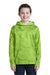 Sport-Tek YST240 Youth Sport-Wick CamoHex Moisture Wicking Fleece Hooded Sweatshirt Hoodie Lime Green Front