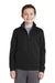 Sport-Tek YST241 Youth Sport-Wick Moisture Wicking Fleece Full Zip Sweatshirt Black Front