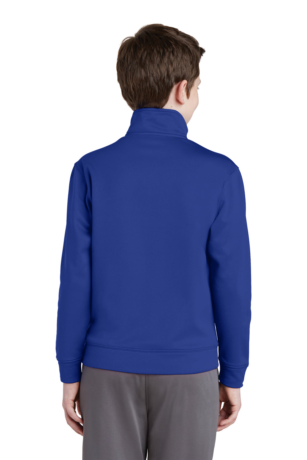 Sport-Tek YST241 Youth Sport-Wick Moisture Wicking Fleece Full Zip Sweatshirt Royal Blue Back