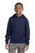 Sport-Tek YST244 Youth Sport-Wick Moisture Wicking Fleece Hooded Sweatshirt Hoodie Navy Blue Front