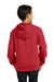 Sport-Tek YST254 Youth Fleece Hooded Sweatshirt Hoodie Red Back