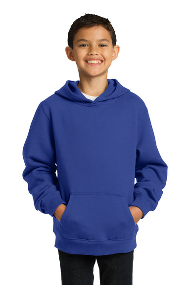Sport-Tek YST254 Youth Fleece Hooded Sweatshirt Hoodie Royal Blue Front