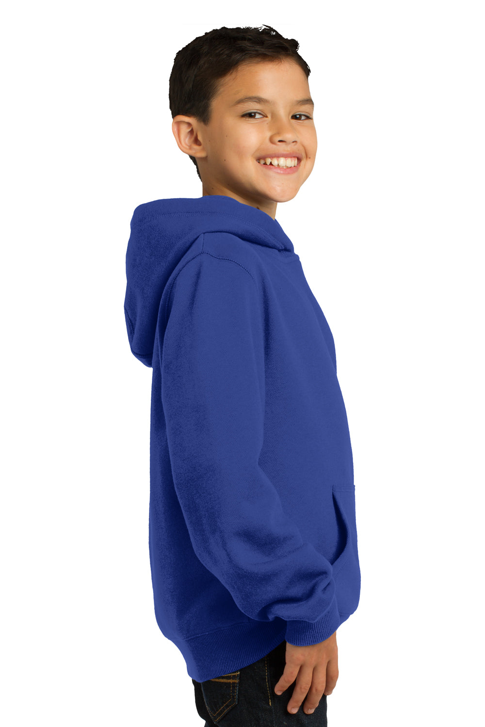 Sport-Tek YST254 Youth Fleece Hooded Sweatshirt Hoodie Royal Blue Side