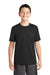 Sport-Tek YST320 Youth Tough Moisture Wicking Short Sleeve Crewneck T-Shirt Black Front