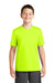 Sport-Tek YST320 Youth Tough Moisture Wicking Short Sleeve Crewneck T-Shirt Neon Yellow Front