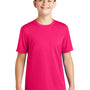 Sport-Tek Youth Tough Moisture Wicking Short Sleeve Crewneck T-Shirt - Raspberry Pink - Closeout